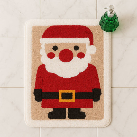 Feblilac Merry Christmas Happy Santa Claus Bath Mat, 15.7″x23.6″