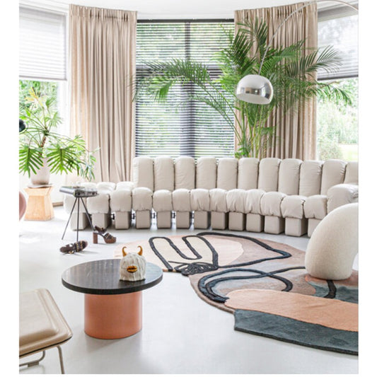 Feblilac Abstract Side Lying Pattern Handmade Tufted Acrylic Livingroom Carpet Area Rug