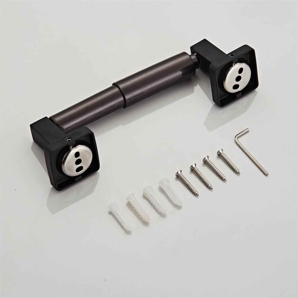 Feblilac Black Bathroom Towel Bar Wall Mount Stand Holder