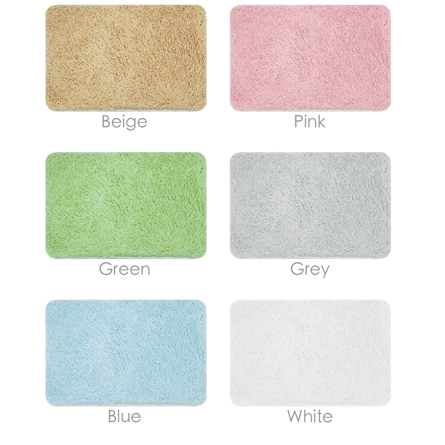 Feblilac Solid Color Plush Tufted Bath Mat
