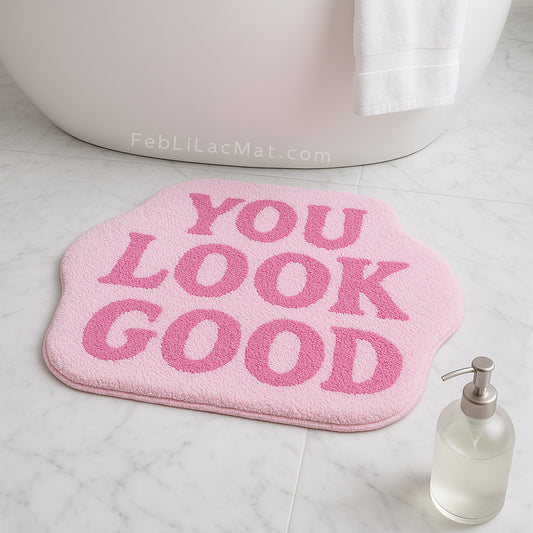 Feblilac Pink You Look Good Tufted Bath Mat
