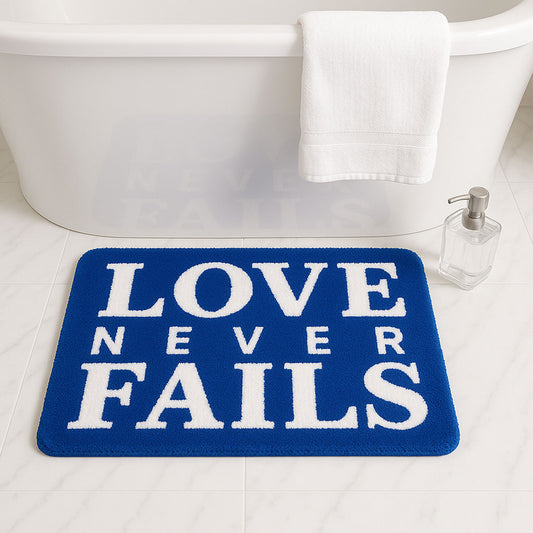 Feblilac Soft Tufted Bath Mat – Absorbent & Non-Slip Love Never Falls Bathroom Rug