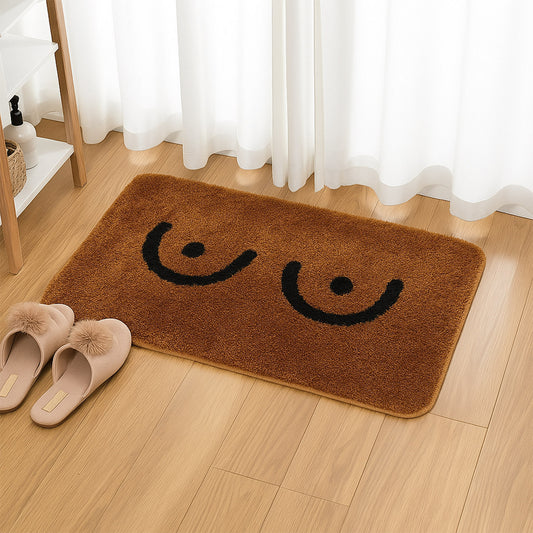 Feblilac Cute Naked Brown Boobs Bath Mat for Bathroom
