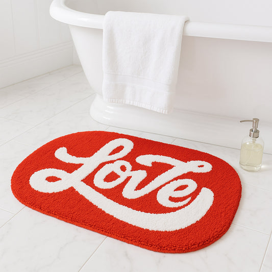 Feblilac Red Love Tufted Bath Mat