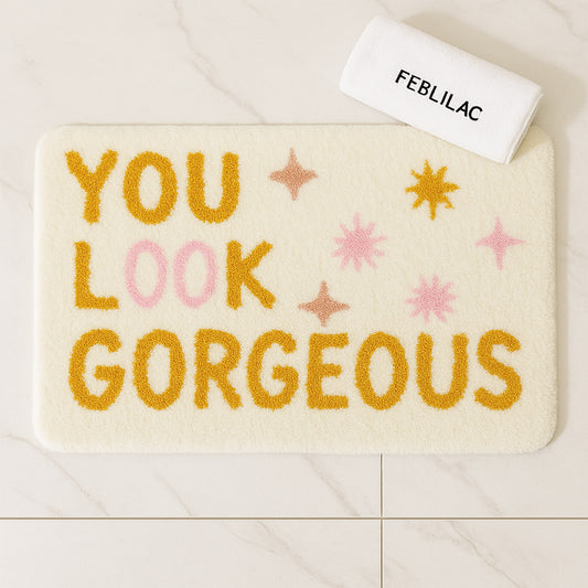 Feblilac You Look Gorgeous Tufted Bath Mat