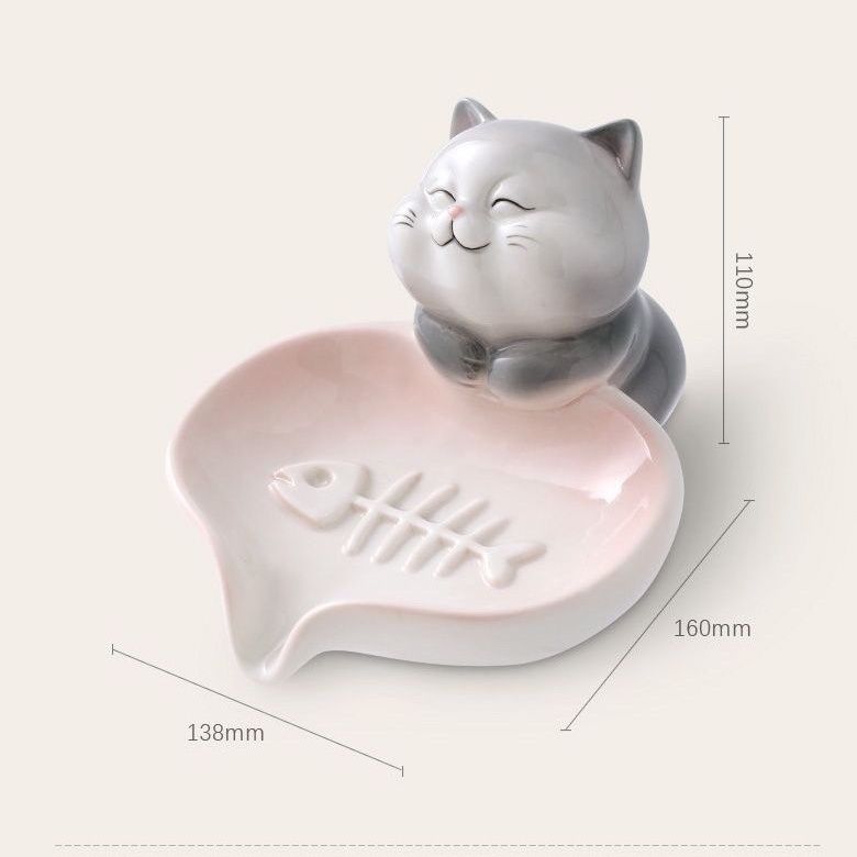 Feblilac Cat Soap Box for Bathroom