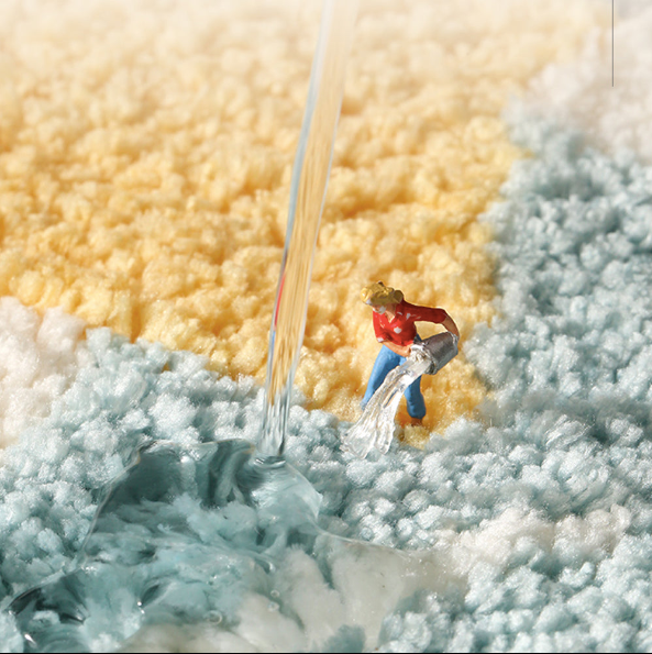 Feblilac Flame Heart Tufted Bath Mat – Bold Fire Design, Soft & Unique Bathroom Rug