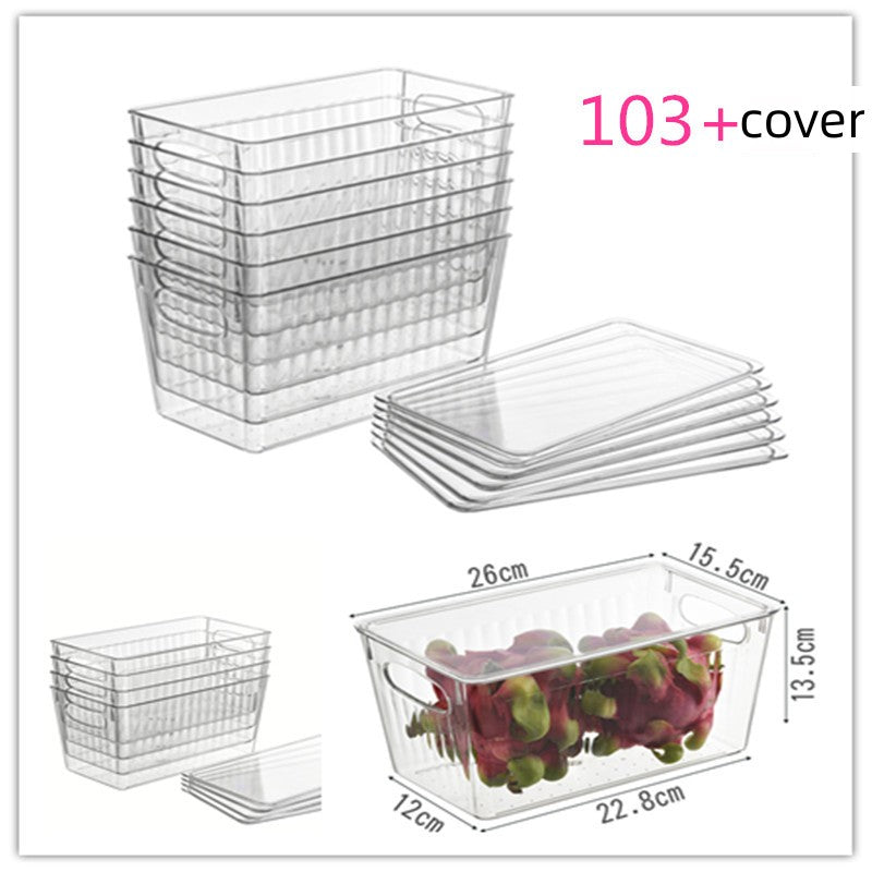 Feblilac Transparent Refrigerator Storage Box Kitchen Storage
