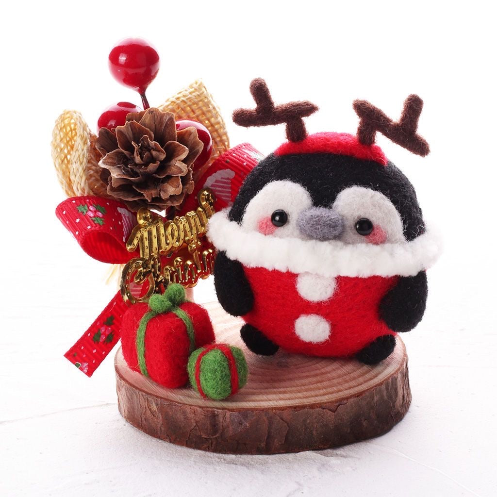 Cute Christmas Needle Felting Kit, Animal Felting Kit, Wool Felting Kit with Tools, Holiday Decor