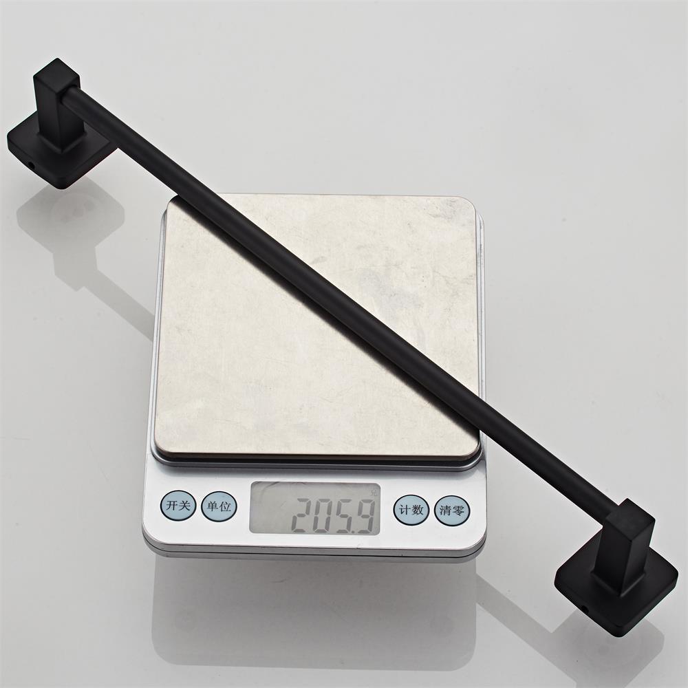 Feblilac Black Bathroom Towel Bar Wall Mount Stand Holder