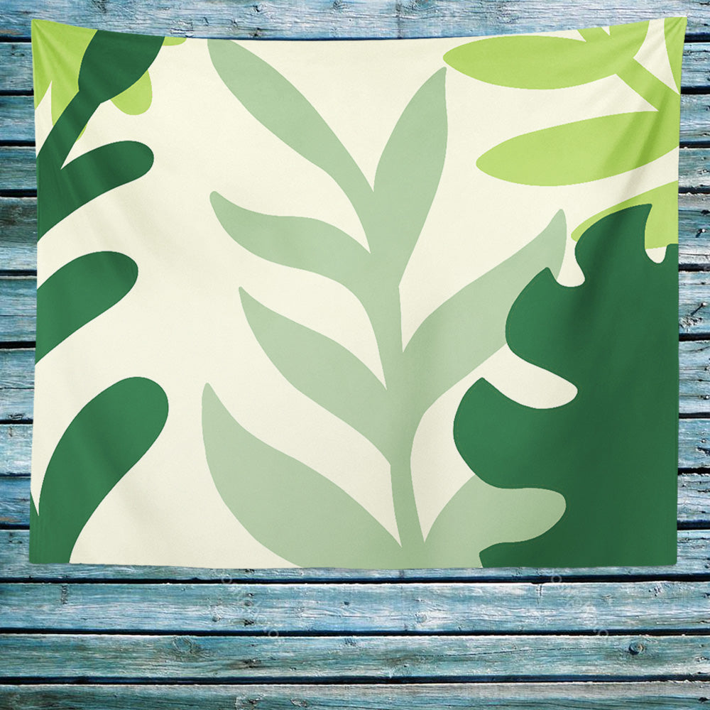 Feblilac Green Leaves Tapestry