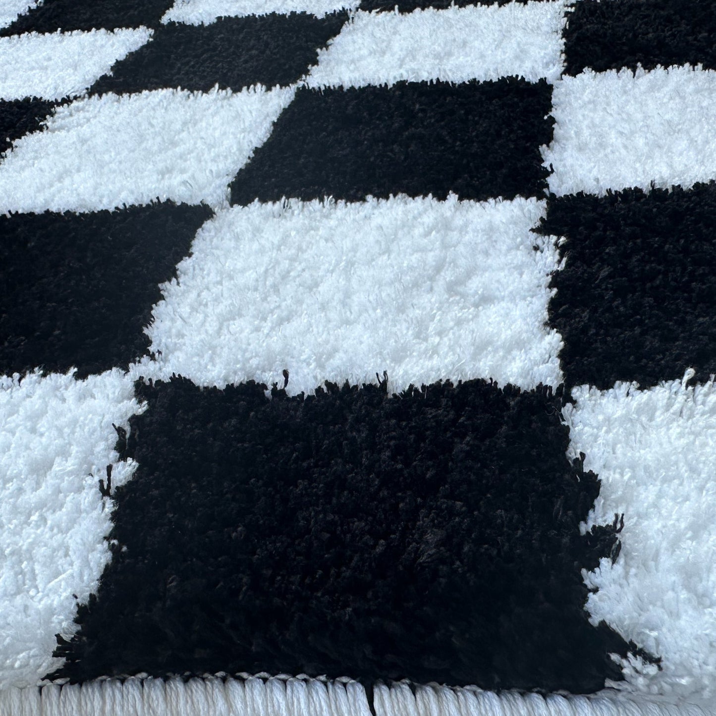 Feblilac Irregular Checkerboard Tufted Bath Mat