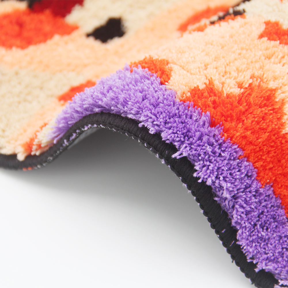Boho Botanical Bath Mat – Bold Abstract Floral Tufted Rug | Feblilac
