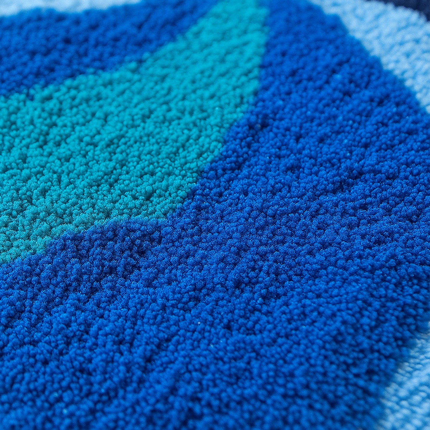 Feblilac Blue and Purple Rotating Windmill Tufted Bath Mat