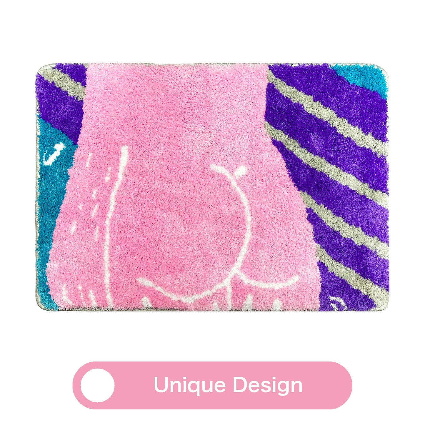 Feblilac Bare Ass Surfing Tufted Bath Mat