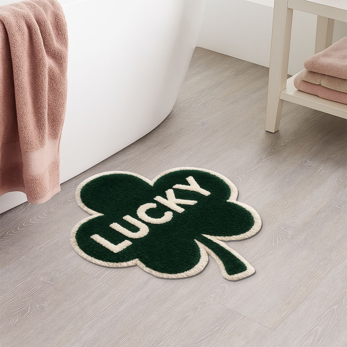 Green Lucky Leaves Mat Rug Carpet