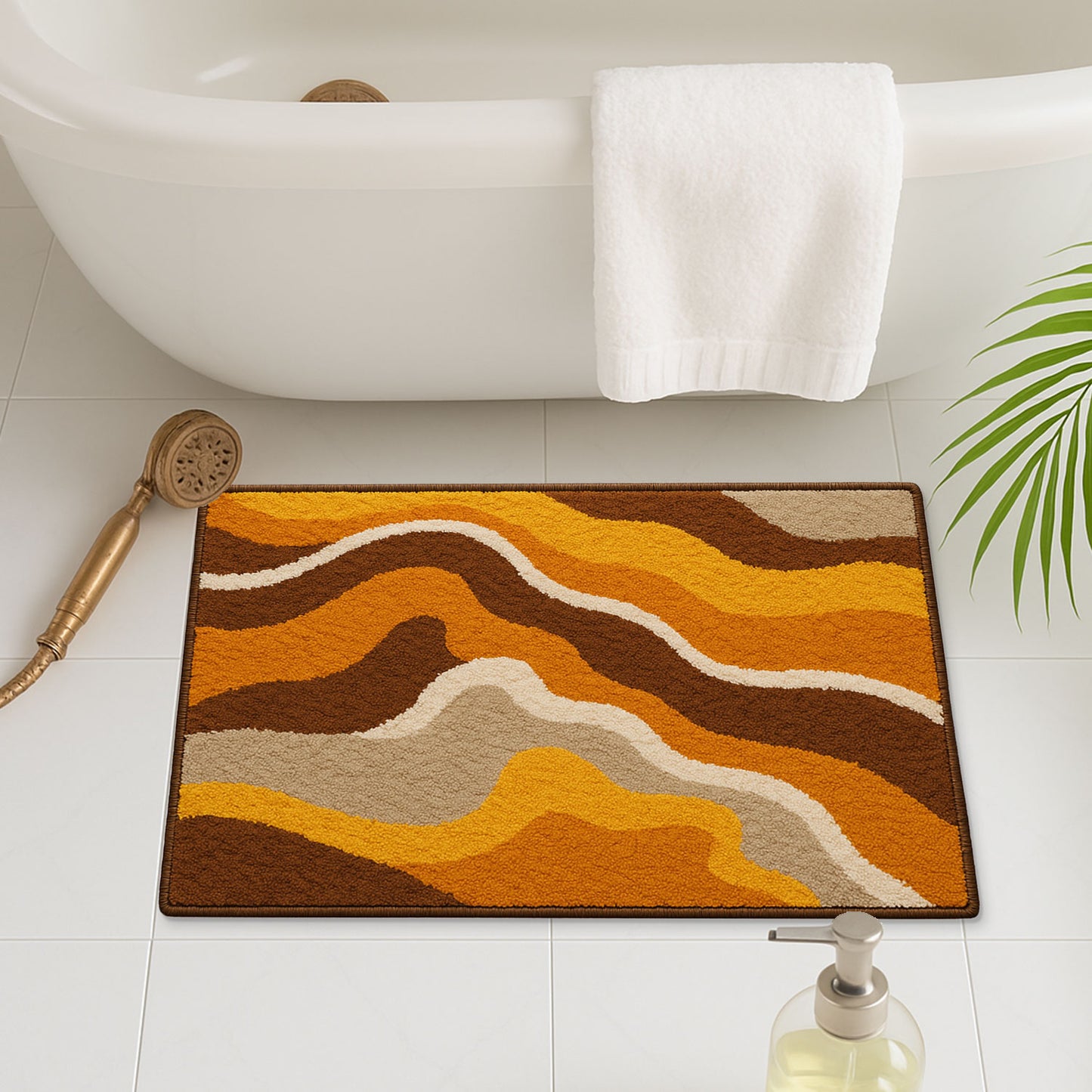 Feblilac Brown The Mountains Tufted Bath Mat
