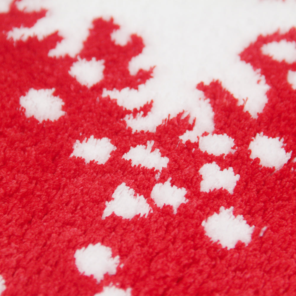 Feblilac Japanese Wave Rectangular Bath Mat – Soft Tufted Rug with Red Sun for Bathroom or Entryway