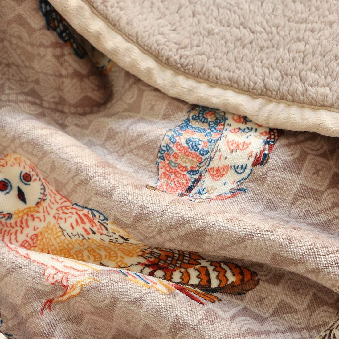 Colorful Owl Throw 60'' X 50''- Soft Plush Flannel Throw Blankets for Bed/Couch/Sofa/Office/Camping