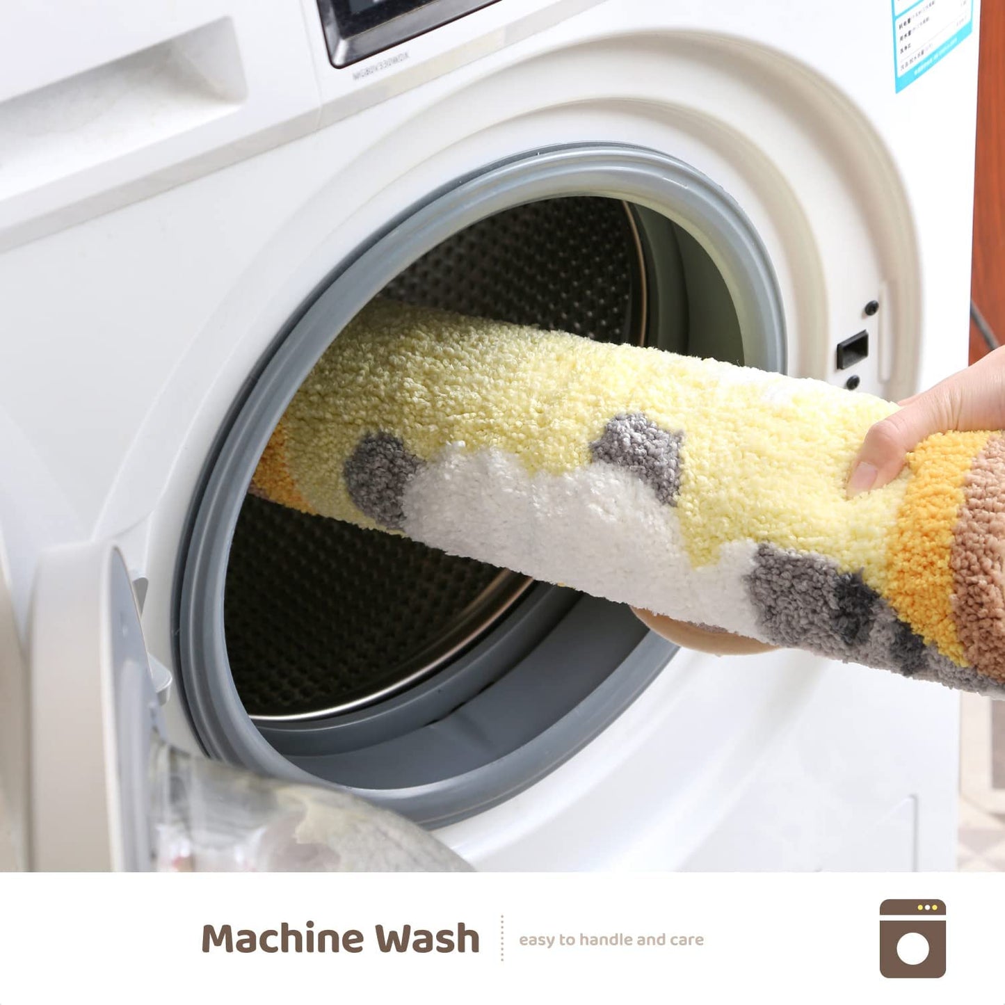 Cute Cat Toast Bathroom Rug, Non-Slip and Washable Bath Mat