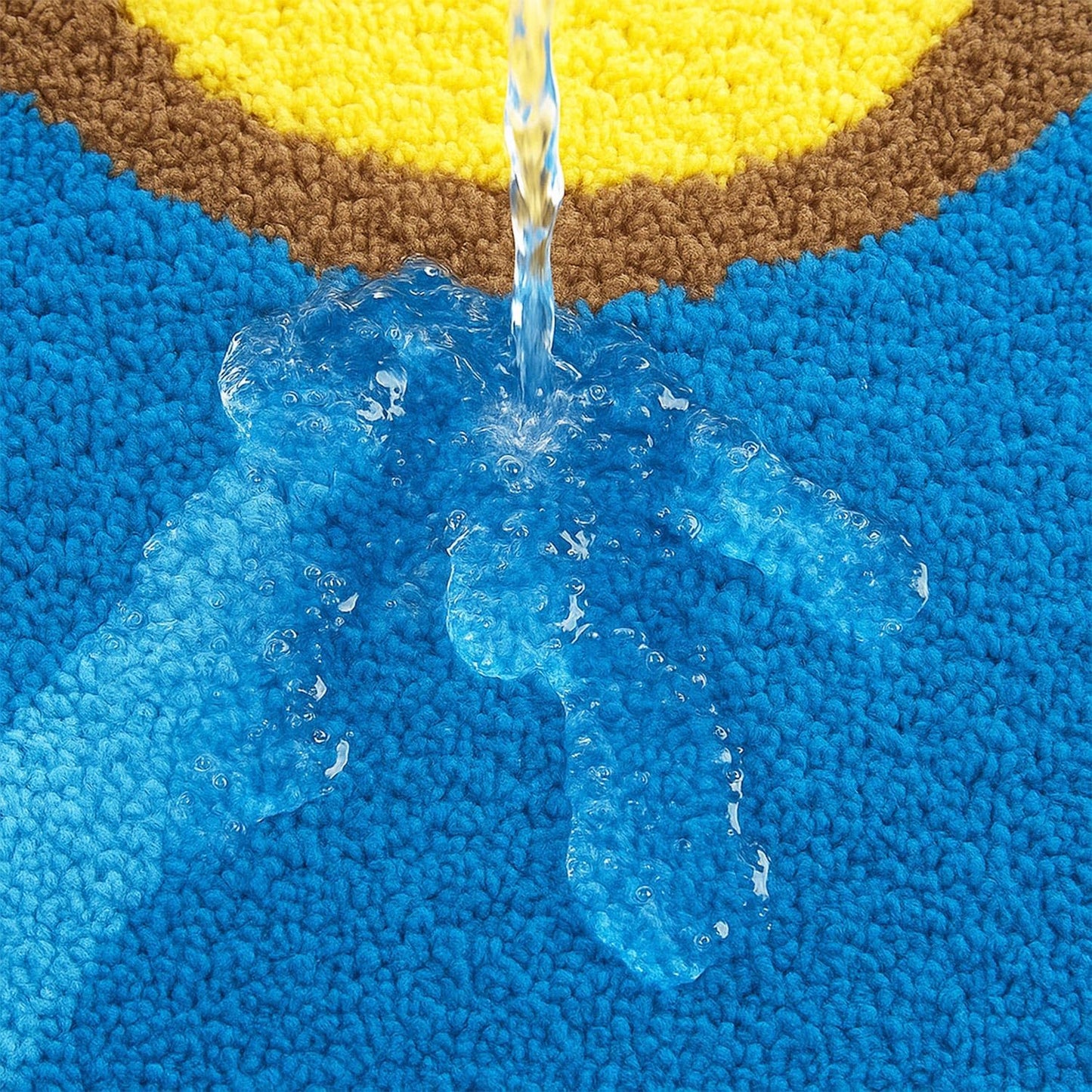 Feblilac Blue Flowers Tufted Bath Mat