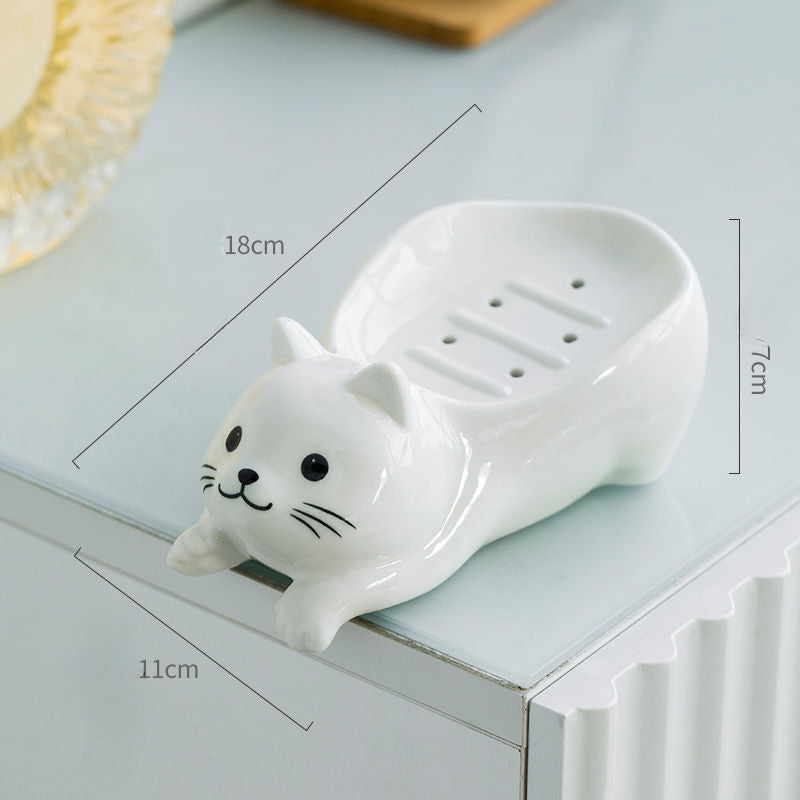 Feblilac cat Soap Box for Bathroom