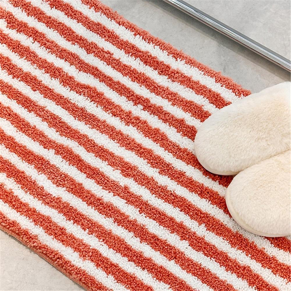 Black and White Stripes Bath Mat