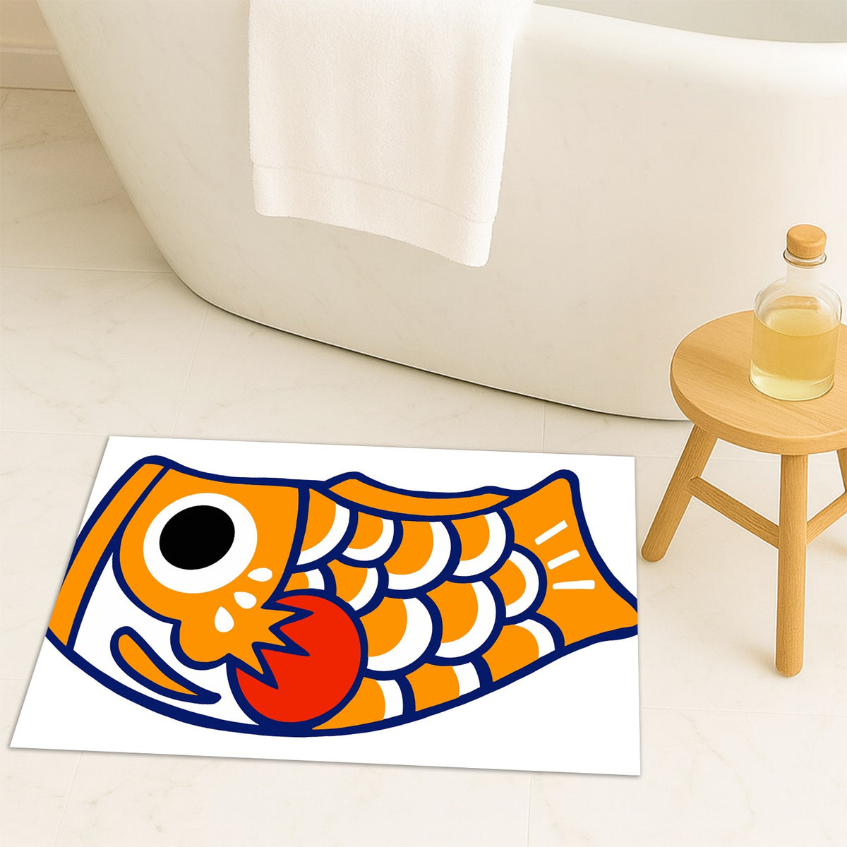 Feblilac Koinobori Carp Flag Clownfish Tufted Bath Mat