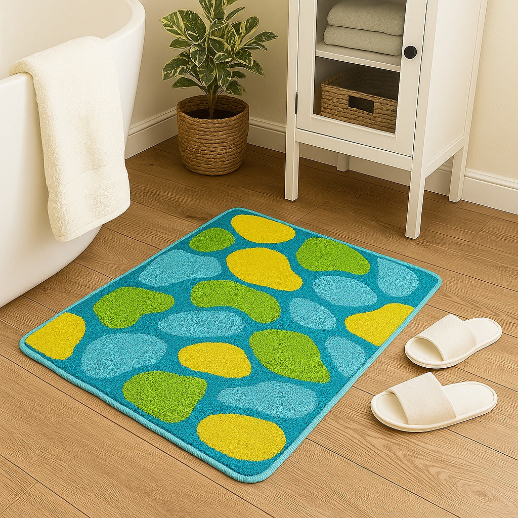 Feblilac Pool Waves Tufted Bath Mat