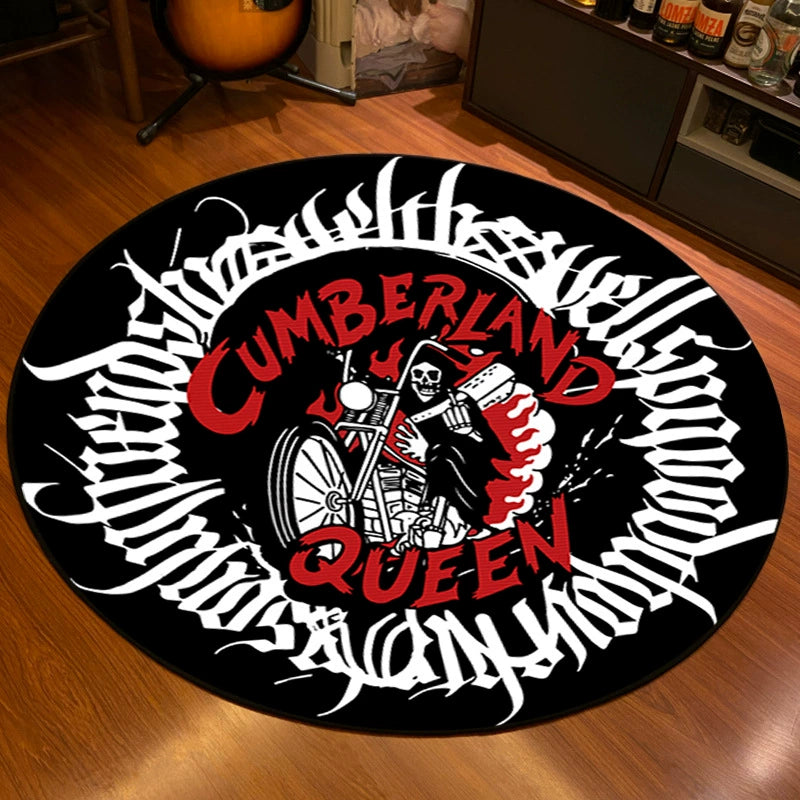 Feblilac Rose Skull Black Spider Web Halloween Horror Festival Theme Party Handmade Tufted Acrylic Livingroom Carpet Area Rug