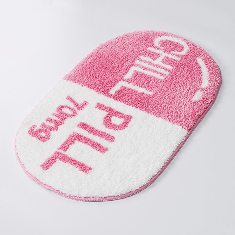 Feblilac Cute Piggy Bath Mat | Pink Kawaii Tufted Non-Slip Bathroom Rug