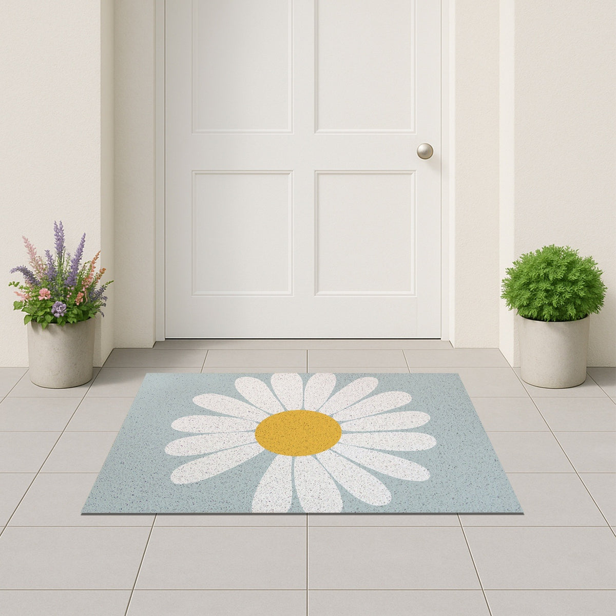 Feblilac Half Circle Daisy PVC Coil Door Mat