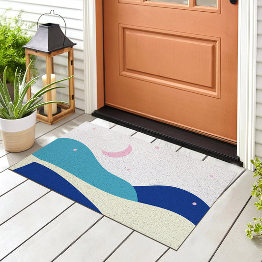 Feblilac Blue Pink Night Starry Sky PVC Coil Door Mat