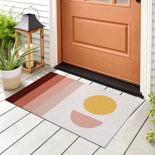 Feblilac Pink Sun Stripes PVC Coil Door Mat