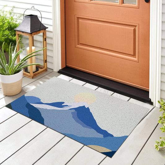 Feblilac the Snow Mountain of Sunrise PVC Coil Door Mat