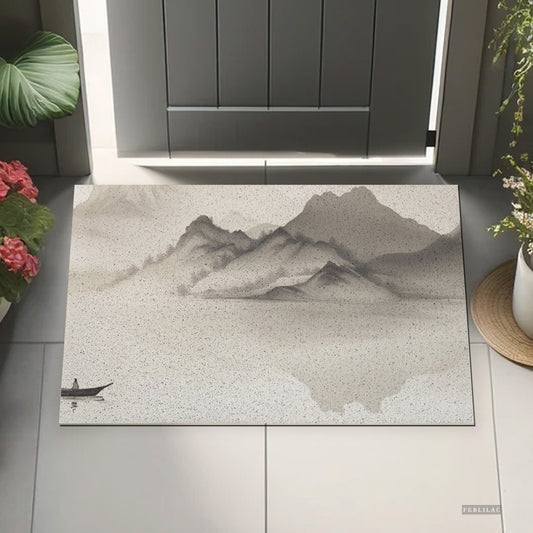 Feblilac Boat Landscape PVC Coil Door Mat