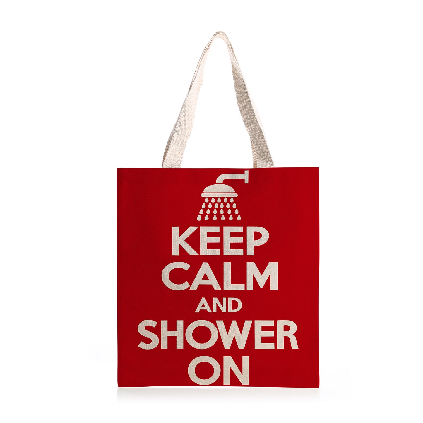 Feblilac Keep Calm Shower On Canvas Tote Bag