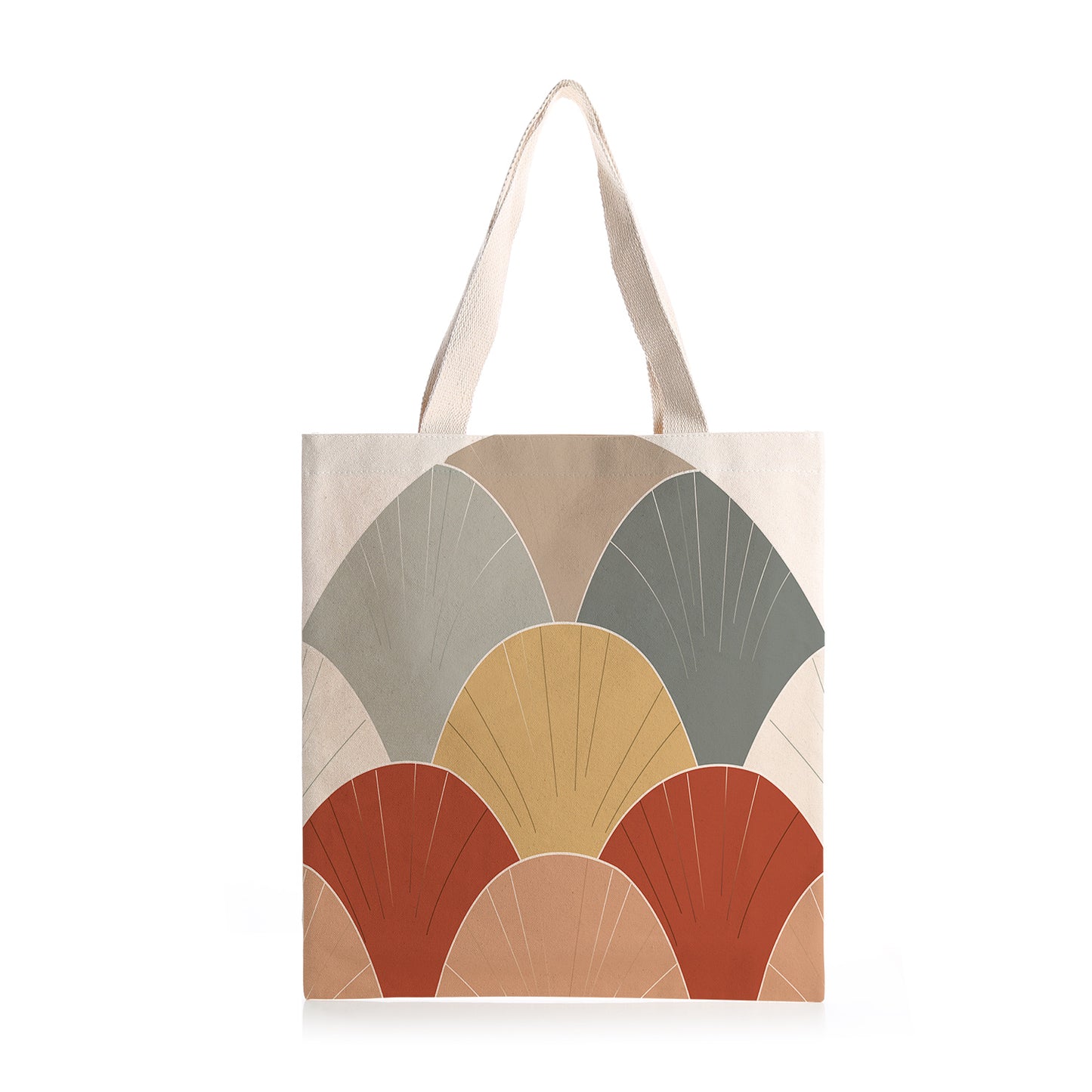 Feblilac Orange Wavy Semicircle Canvas Tote Bag