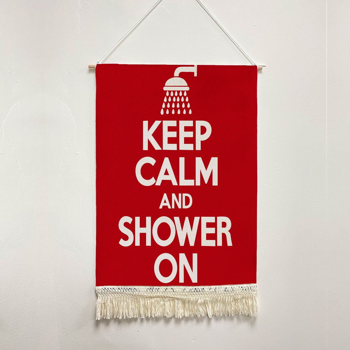 Feblilac Keep Calm Shower On Handmade Macrame Hanging Wall Decor Art