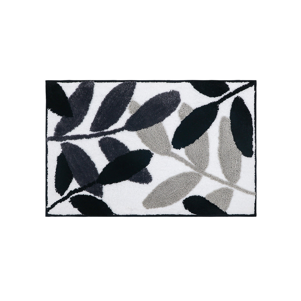 Feblilac Black/Green/Blue Leaves Bath Mat - Feblilac® Mat