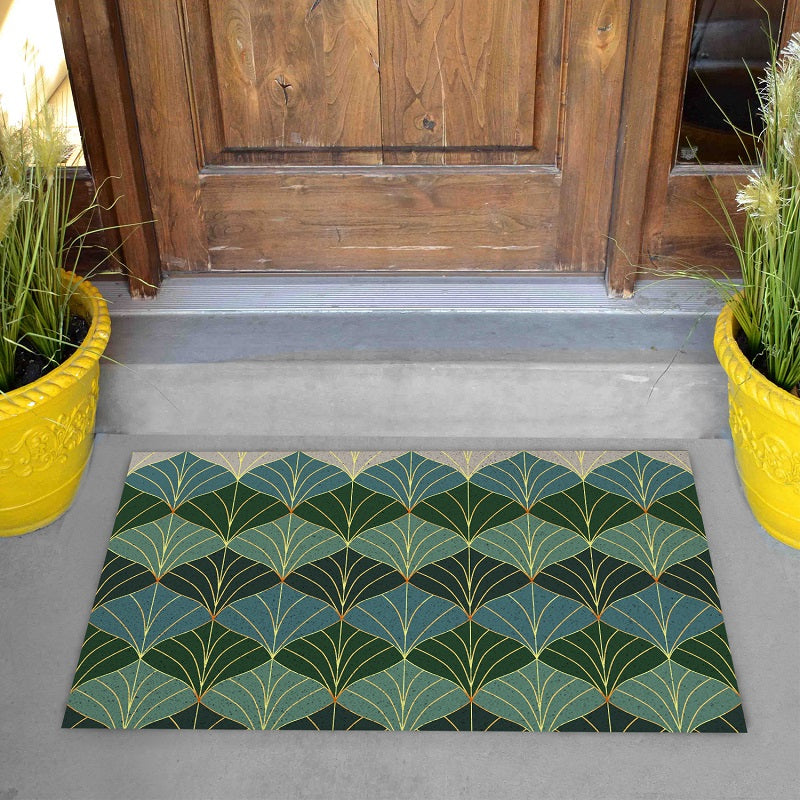 Green Leaf Pattern Door Mat main image 1