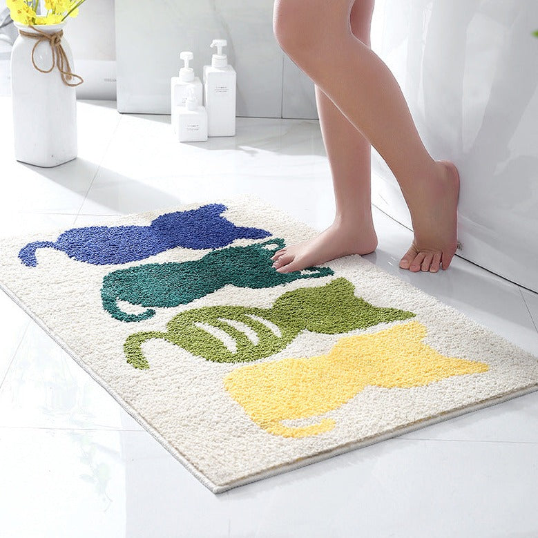 Four Cats Bathroom Rug, Non-Slip and Washable - Feblilac® Mat