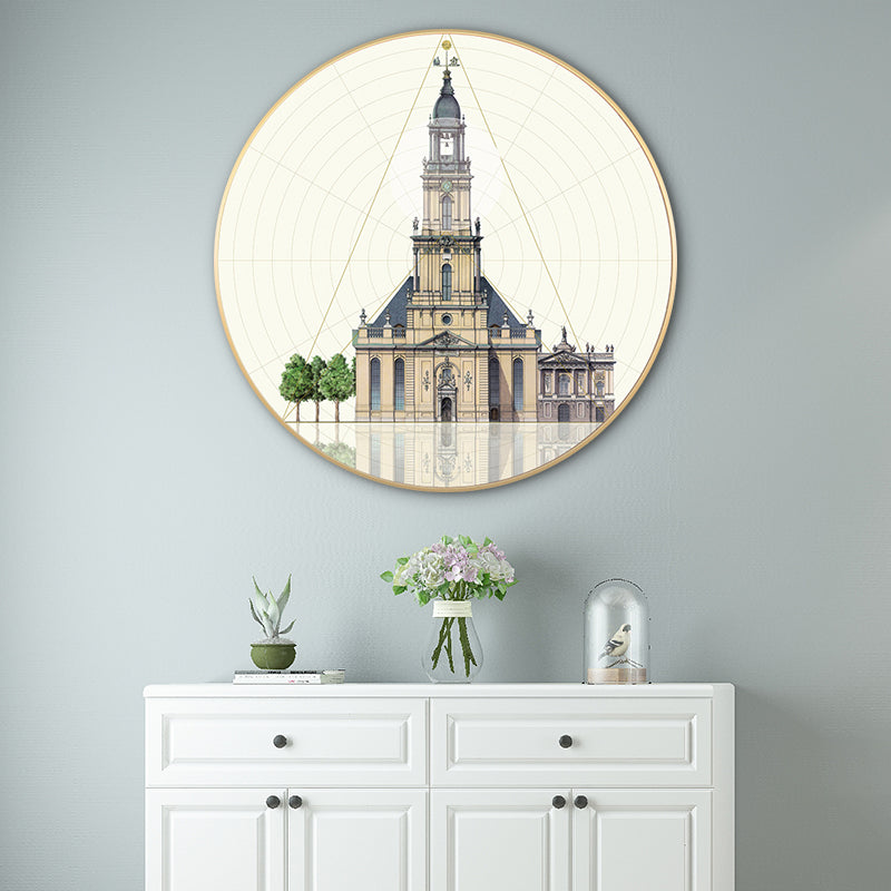 Landmark Building Wall Decor World Culture Textured Bedroom Canvas Print, Multiple Sizes - Blue - Clearhalo - 'Arts' - 'Canvas Art' - 1761489