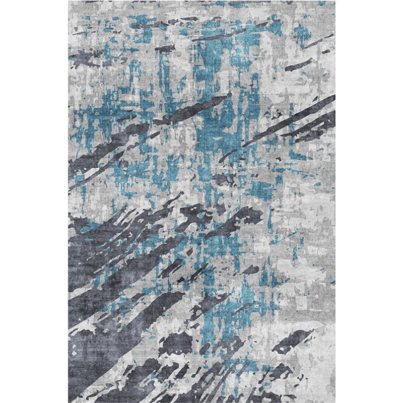 Modern Parlour Rug Blue Abstract Rug Polyester Machine Washable Non-Slip Backing Pet Friendly Indoor Rug - Clearhalo - 'Area Rug' - 'Rug' - 1897950