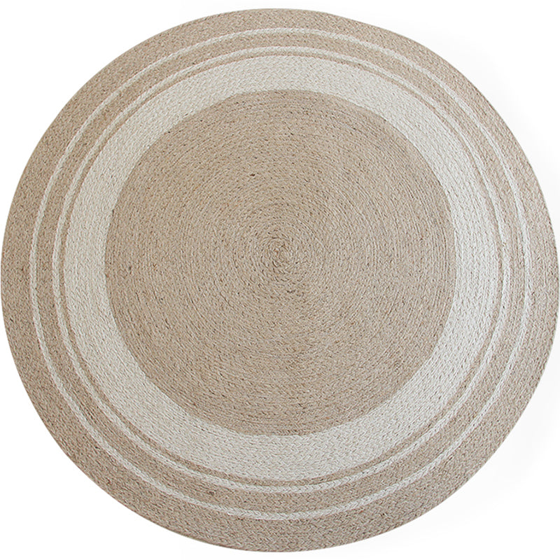 Multi-Color Lodge Rug Jute Mix Woven Plain Rug Pet-Friendly Durable Rug for Home - Brown - Clearhalo - 'Area Rug' - 'Rug' - 2140676