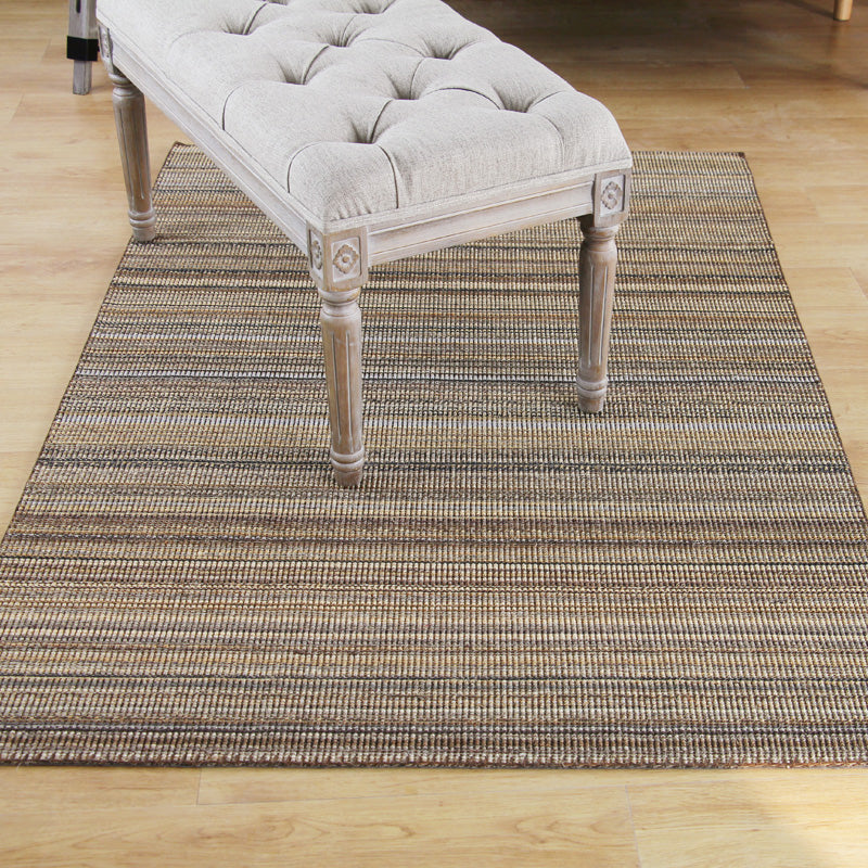 Hand-Woven Ticking Stripe Rug Grey-Green Lodge Rug Sisal Washable Anti-Slip Pet Friendly Rug for Home Decoration