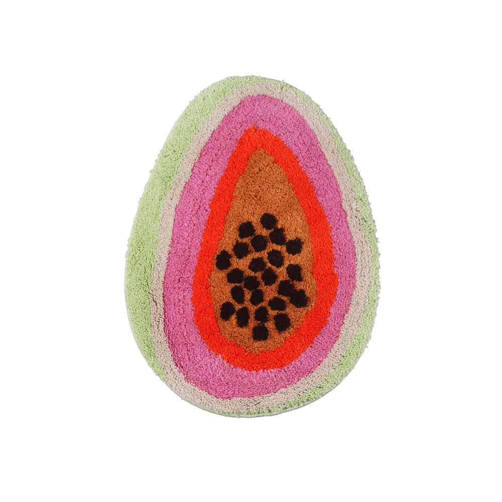Papaya Bath Mat, Fresh Fruit Soft Plush Water-Absorbent Mat, Machine Washable - Feblilac® Mat