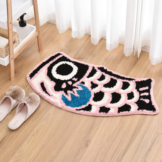 Feblilac Cute Black and Pink Koi Fish Bath Mat - Feblilac® Mat