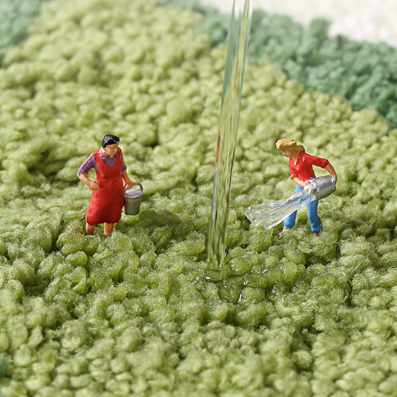 Feblilac Black/Green/Blue Leaves Bath Mat - Feblilac® Mat