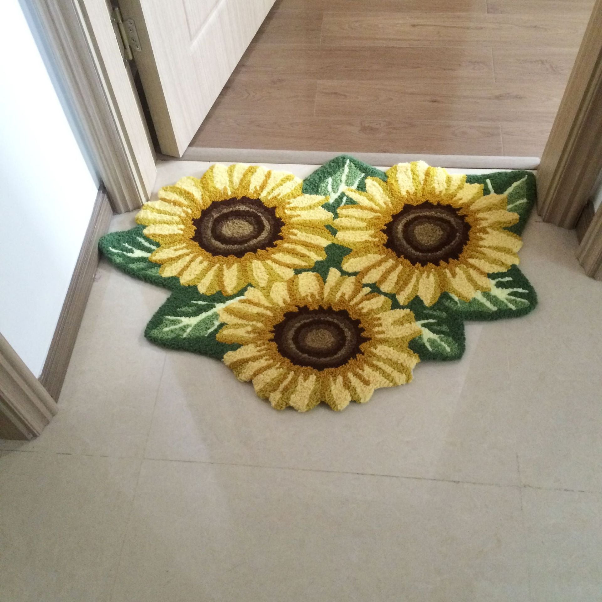 Feblilac Sunflower Area Mat, Multiple Sized Floral Non Slip